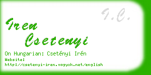 iren csetenyi business card