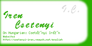 iren csetenyi business card